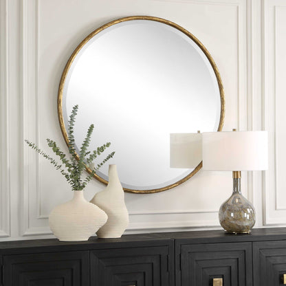 Sutton - Aged Gold Round Mirror