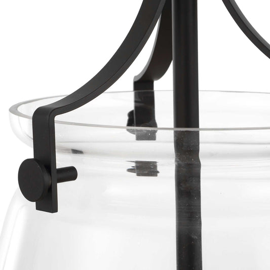 Dewdrop - 1 Light Glass Shade Pendant - Black