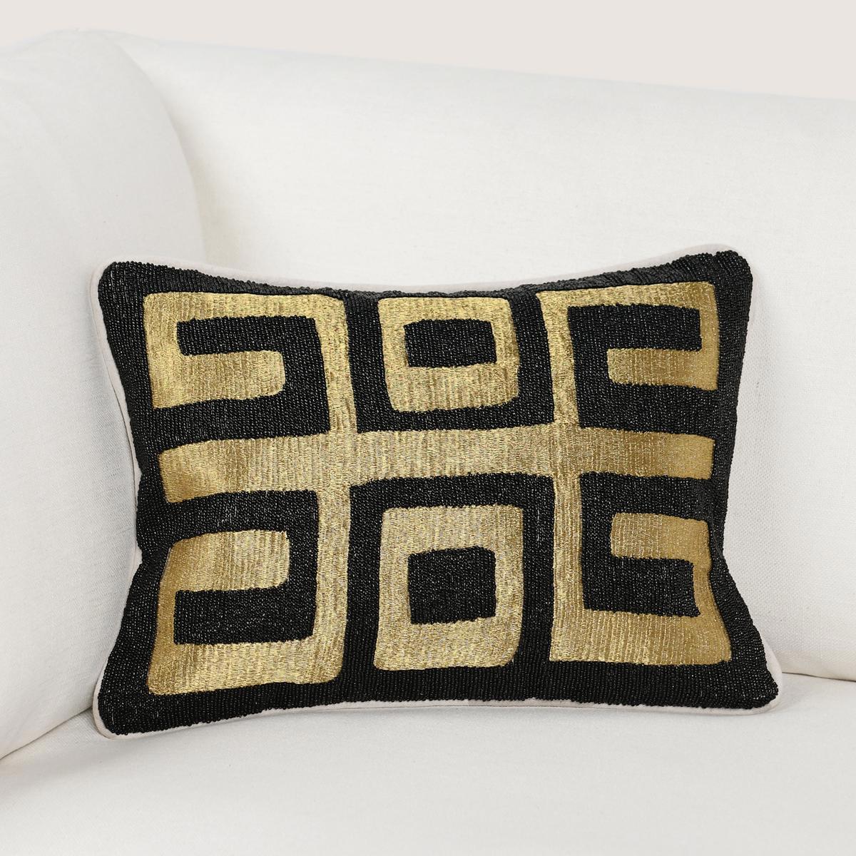 Dala - 12" x 16" Pillow - Black / Gold