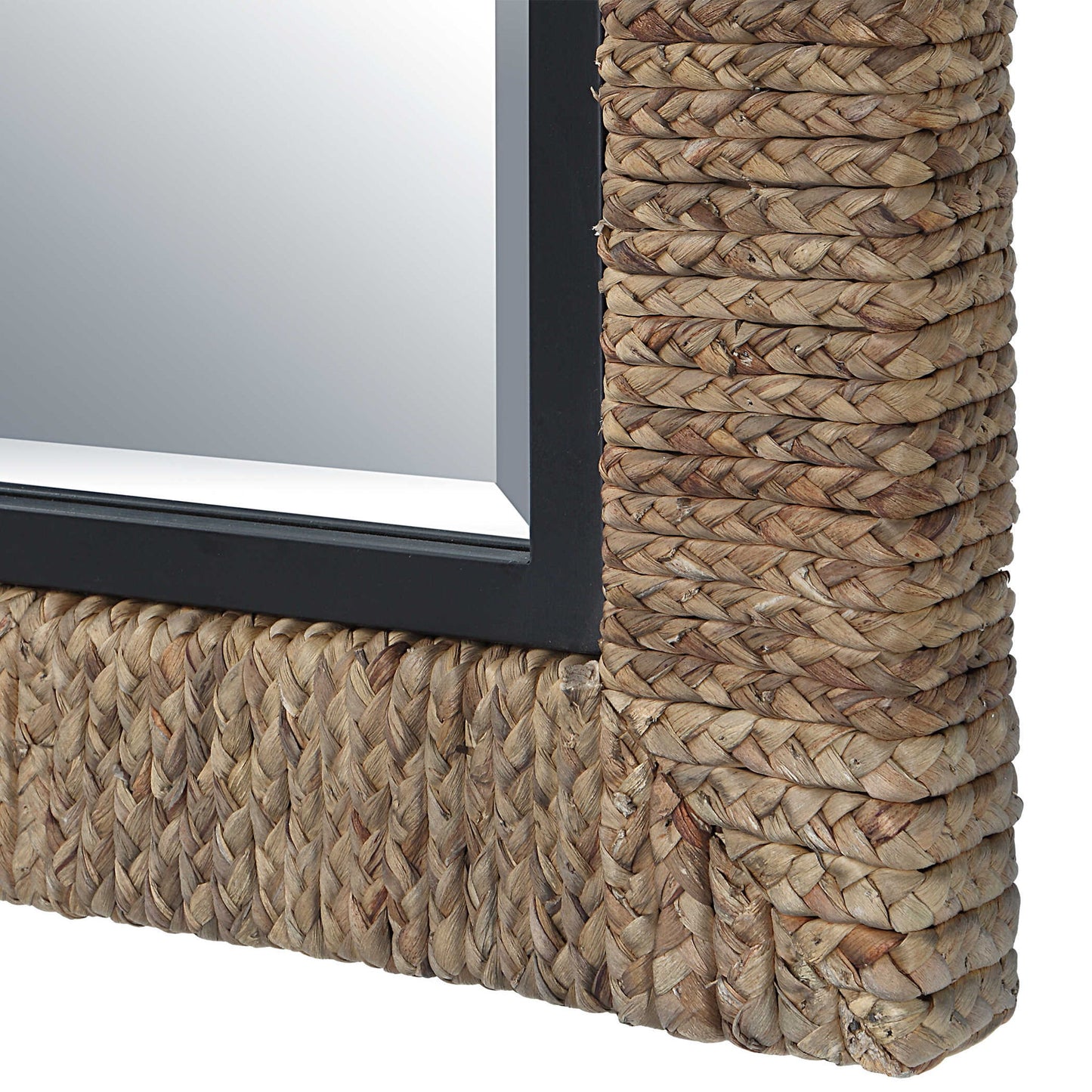 Island - Braided Straw Mirror - Light Brown