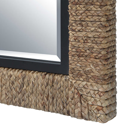 Island - Braided Straw Mirror - Light Brown