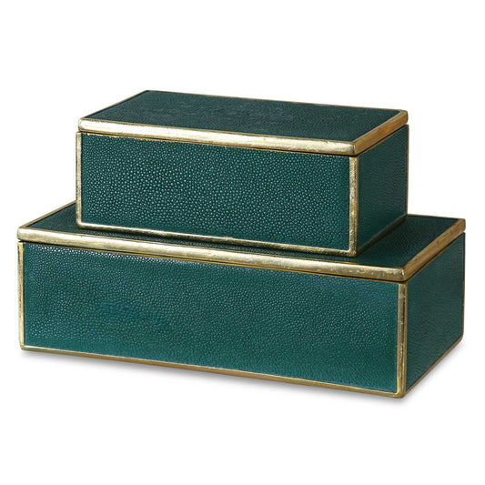 Karis - Boxes (Set of 2) - Emerald Green