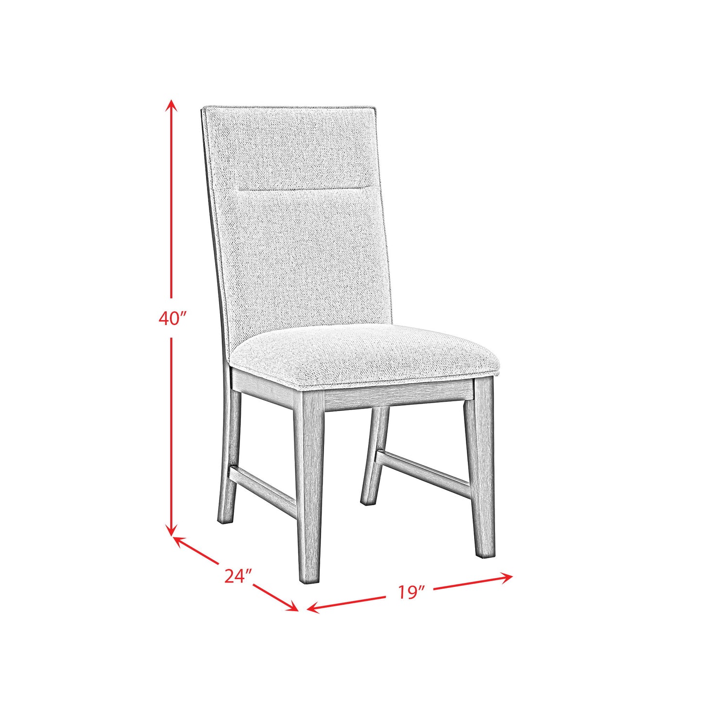 Axel - Fabric Dining Chair (Set of 2) - Light Gray / Espresso