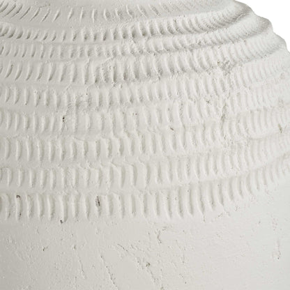 Luna - Ridge Ceramic Vases (Set of 2) - White