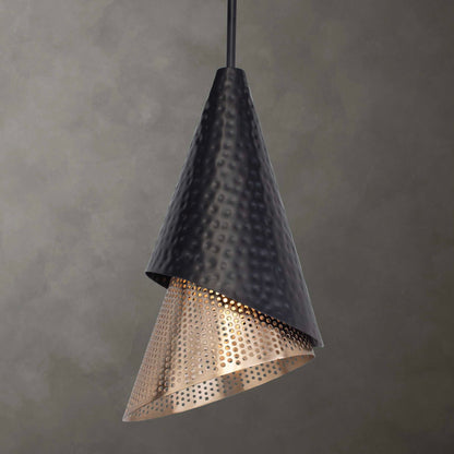 Apollo - 1 Light Mini Pendant - Black / Gold
