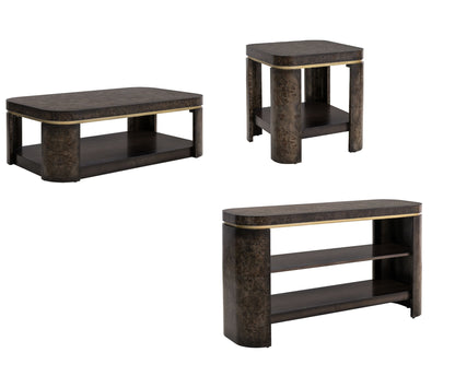 Langford - Coffee Table - Ebony Mappa Burl