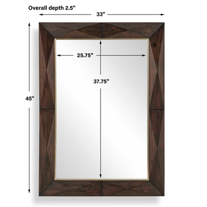 Diamond In The Rough - Wood Mirror - Gold / Woodtone