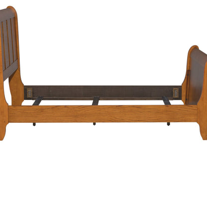 Grandpas Cabin - Full Sleigh Rails & Slats - Aged Oak