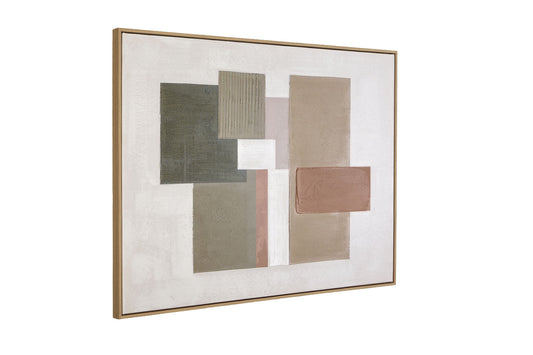 Verdant Structure Framed Canvas - Brown