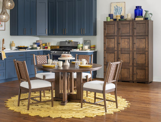 Lake House - Complete Round Pedestal Dining Table - Pinecone