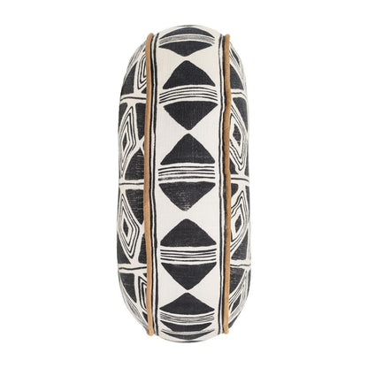 Nubia - 18" Round Pillow - Black / White