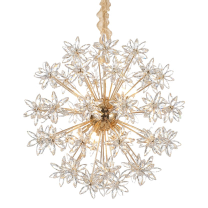 Michael Amini Lighting - Bouquet 10-Light Round Crystal Chandelier - Gold