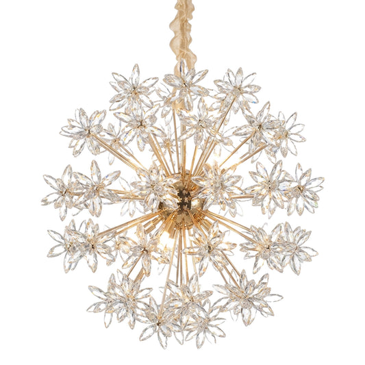 Michael Amini Lighting - Bouquet 10-Light Round Crystal Chandelier - Gold