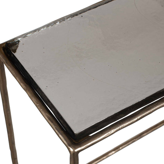Ovard - Minimalist Metal Console Table - Brass