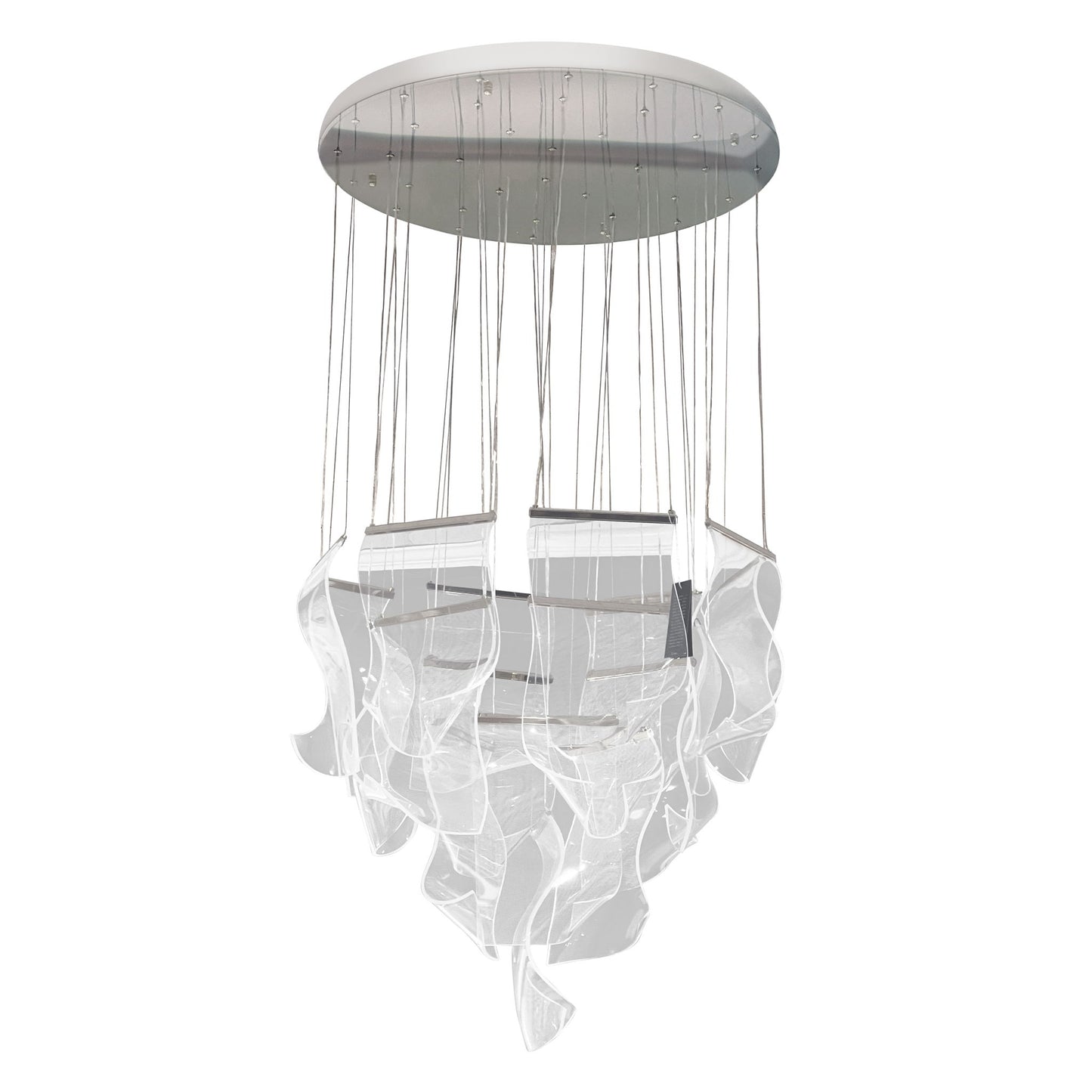 Michael Amini Lighting - Sheer Waves 18-Light Modern LED Chandelier - Chrome