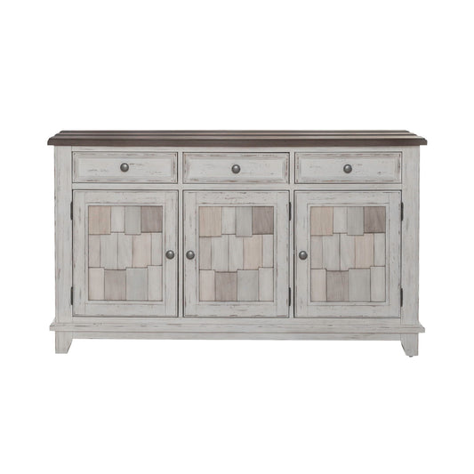 River Place - Accent Server - Riverstone White & Tobacco