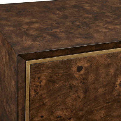 Flores - Burl Wood 2 Door Cabinet - Brass,Woodtone