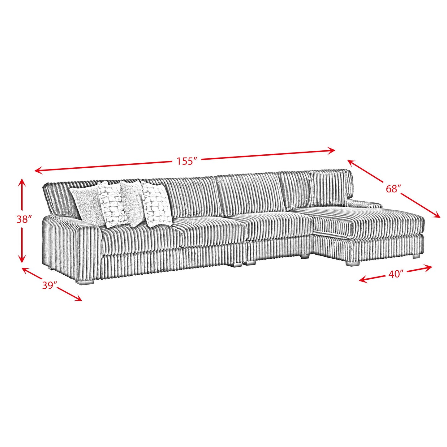 Nightfall - Sectional Set With 1 Pillow