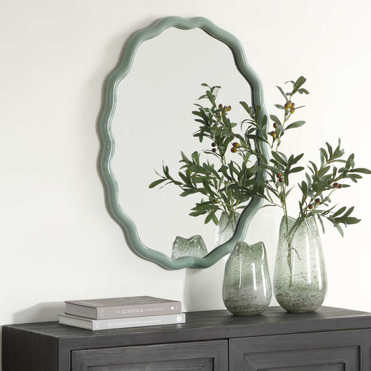 Isly - Robin's Egg Oval Mirror - Blue