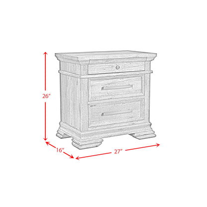 Park Ridge - 3-Drawer Nightstand - Charcoal
