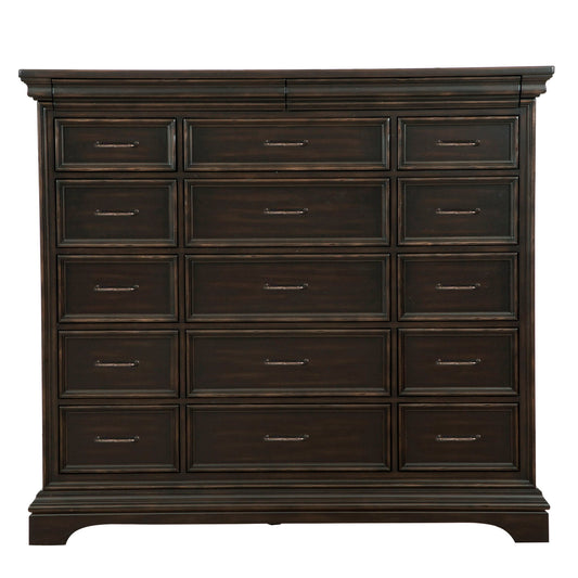 Caldwell - 17 Drawer Master Chest - Dark Wood