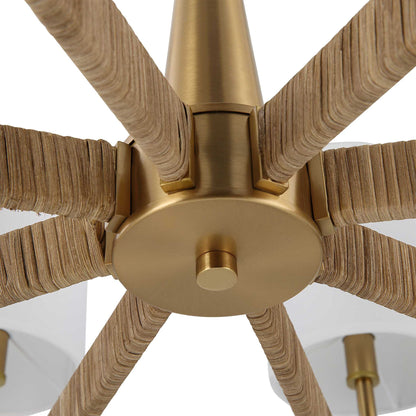 Lautoka - Rattan 8 Light Chandelier - Light Brown