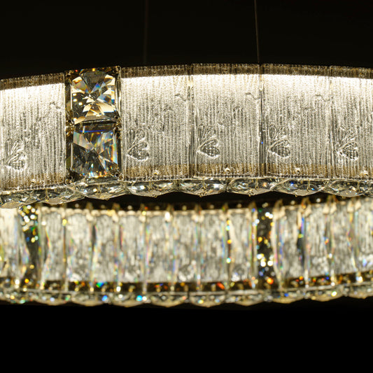 Michael Amini Lighting - Mina 31" Round Crystal LED Chandelier - Clear