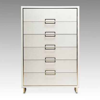 Palm Gate - 6-Drawer Chest - Cloud White