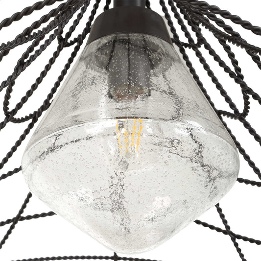 Whirlwind - 1 Light Indoor-Outdoor Pendant - Dark Bronze