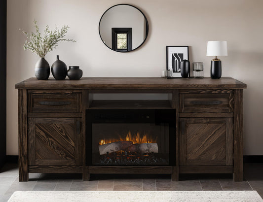 Dutton - TV Stand For Electric Fireplace - Rookwood Brown