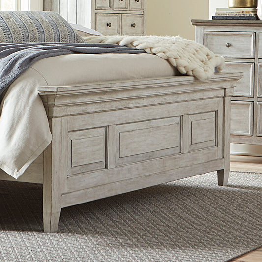 Heartland - King Panel Footboard - Antique White / Tobacco Tops
