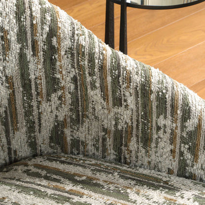 Mari - Boucle Swivel Chair - Green / White