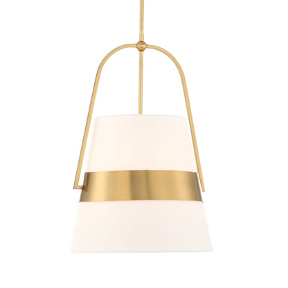 Harness - 1 Light Shade Pendant - White / Gold