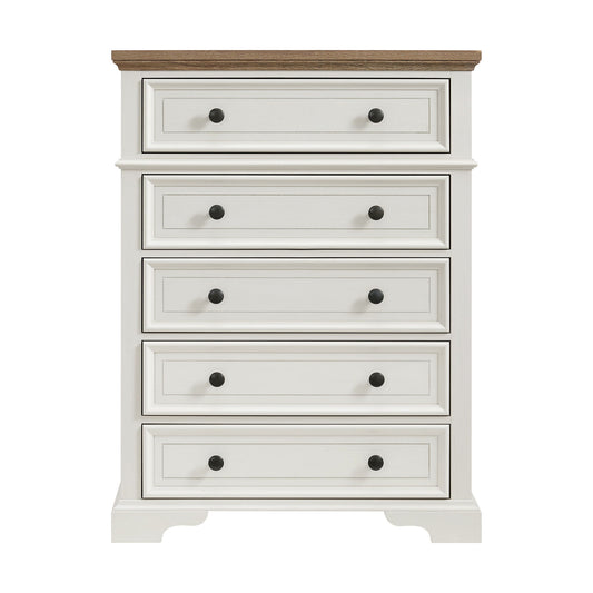 Eastwood - Youth 5-Drawer Chest - Brown And White