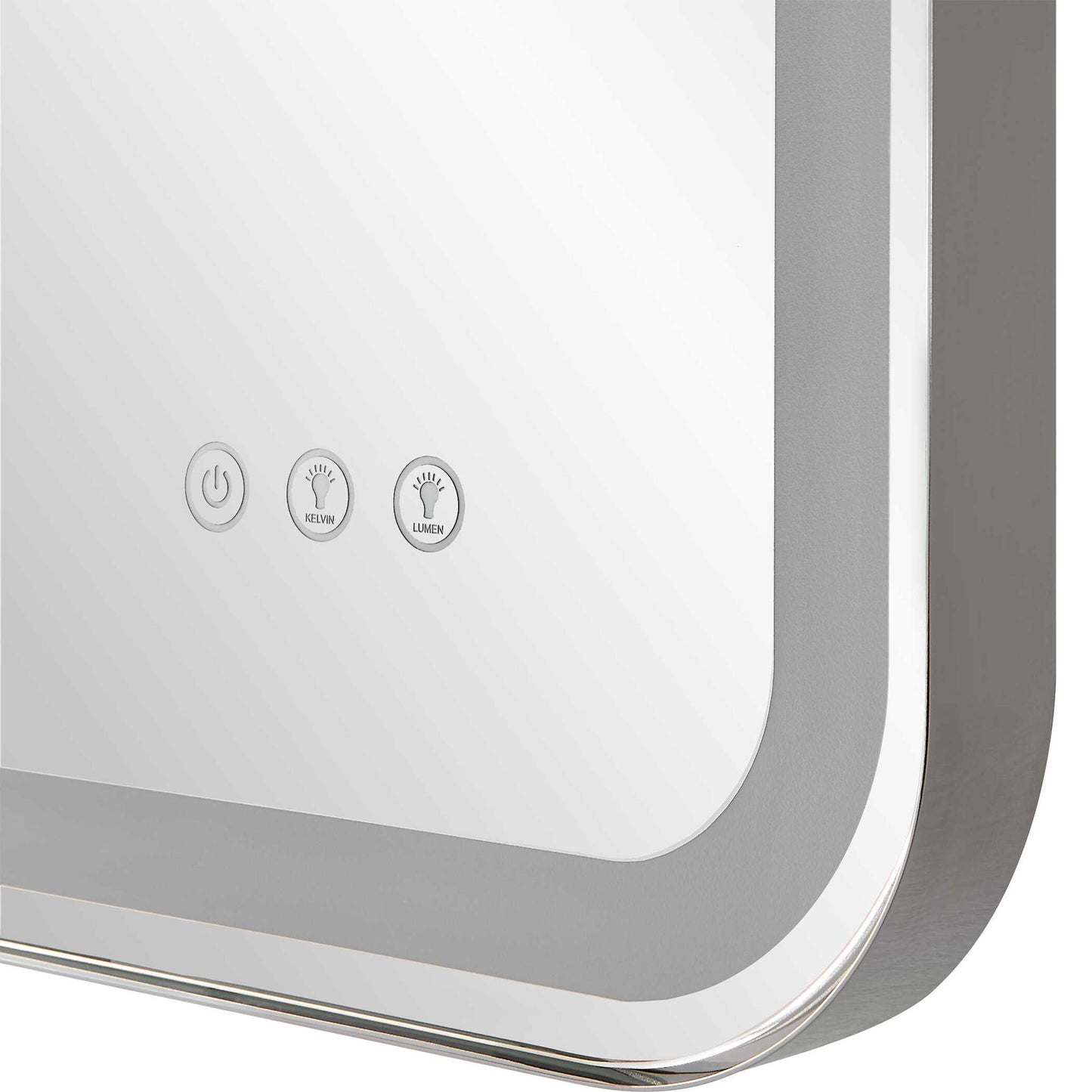 Crofton - Lighted Nickel Vanity Mirror - Gray