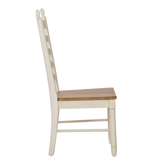 Springfield - Ladder Back Side Chair - Honey & Cream