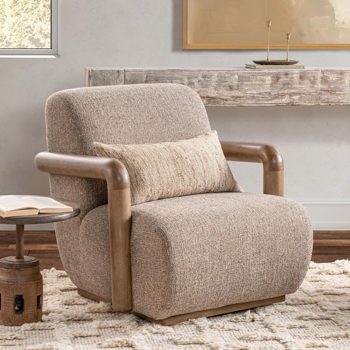 Welson - Swivel Accent Chair - Warm Mocha