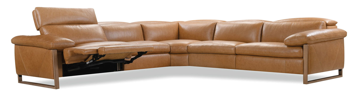 MS - Jericho Five-Piece Power Reclining Sectional - Light Brown