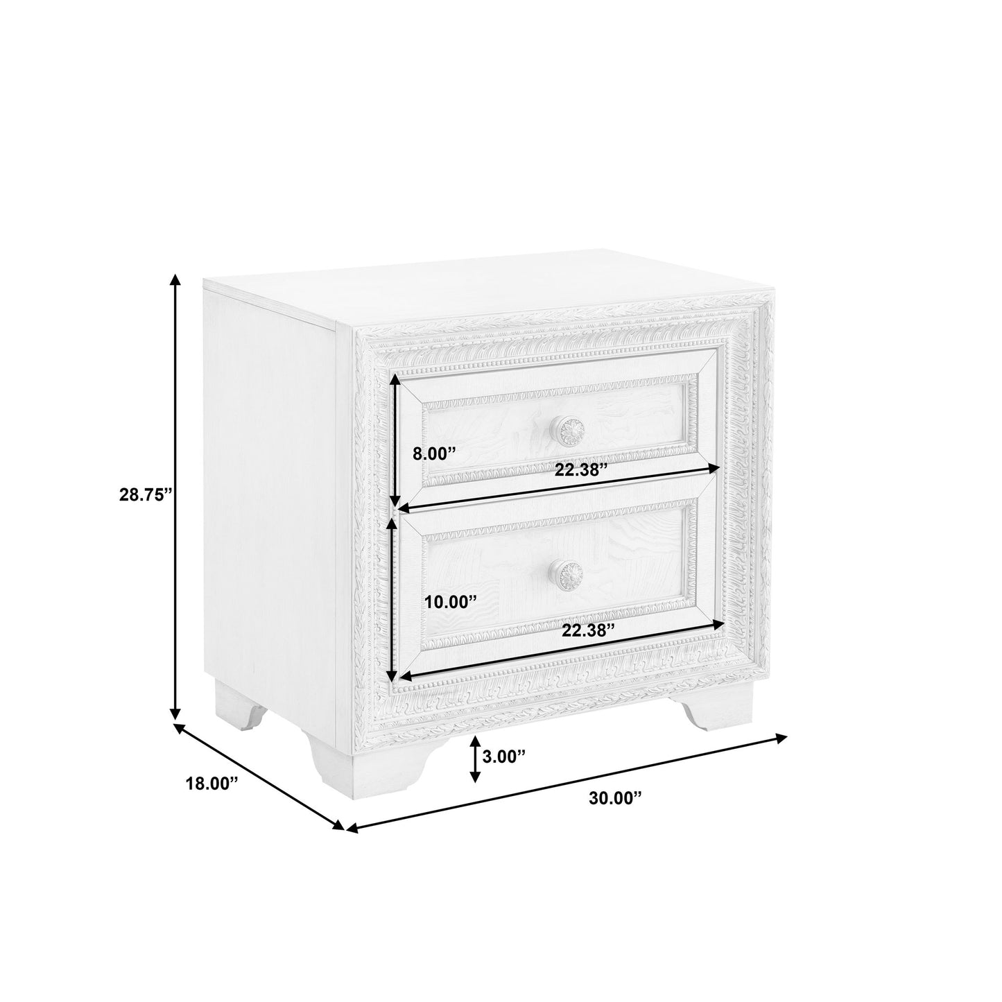 Camila - 2 Drawer Nightstand - Cream