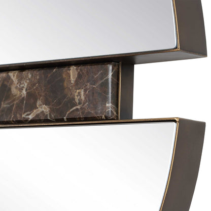 Hanover - Divided Round Mirror - Bronze / Brown