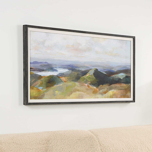 Above The Lakes - Framed Landscape Print - Gray