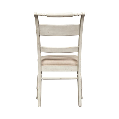 Whitney - Slat Back Side Chair - Antique Linen / Weathered Gray