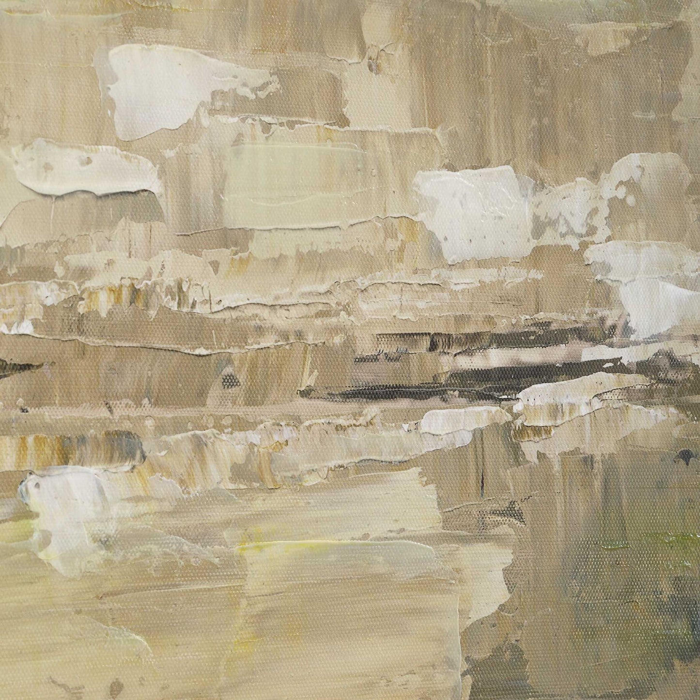 Fragment - Hand Painted Landscape Art - Black / Brown / Gray / Green / White