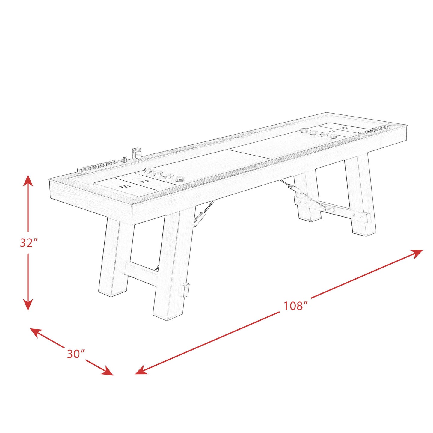 Titus - 108" Shuffleboard Table - Brown