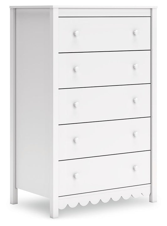 Hallityn - Five Drawer Chest - White