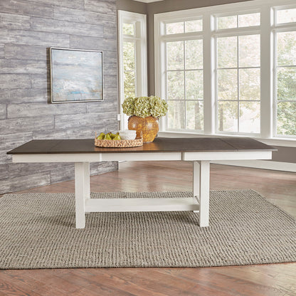 Brook Bay - Trestle Table Top - Textured White / Carbon Gray