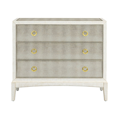 Kiara - Bronze Mirror Glam Hall Chest - White