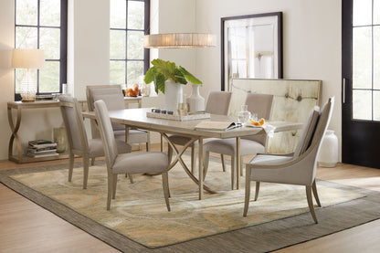 Elixir - 80" Rectangular Dining Table With 1-20" Leaf - Pearl Silver