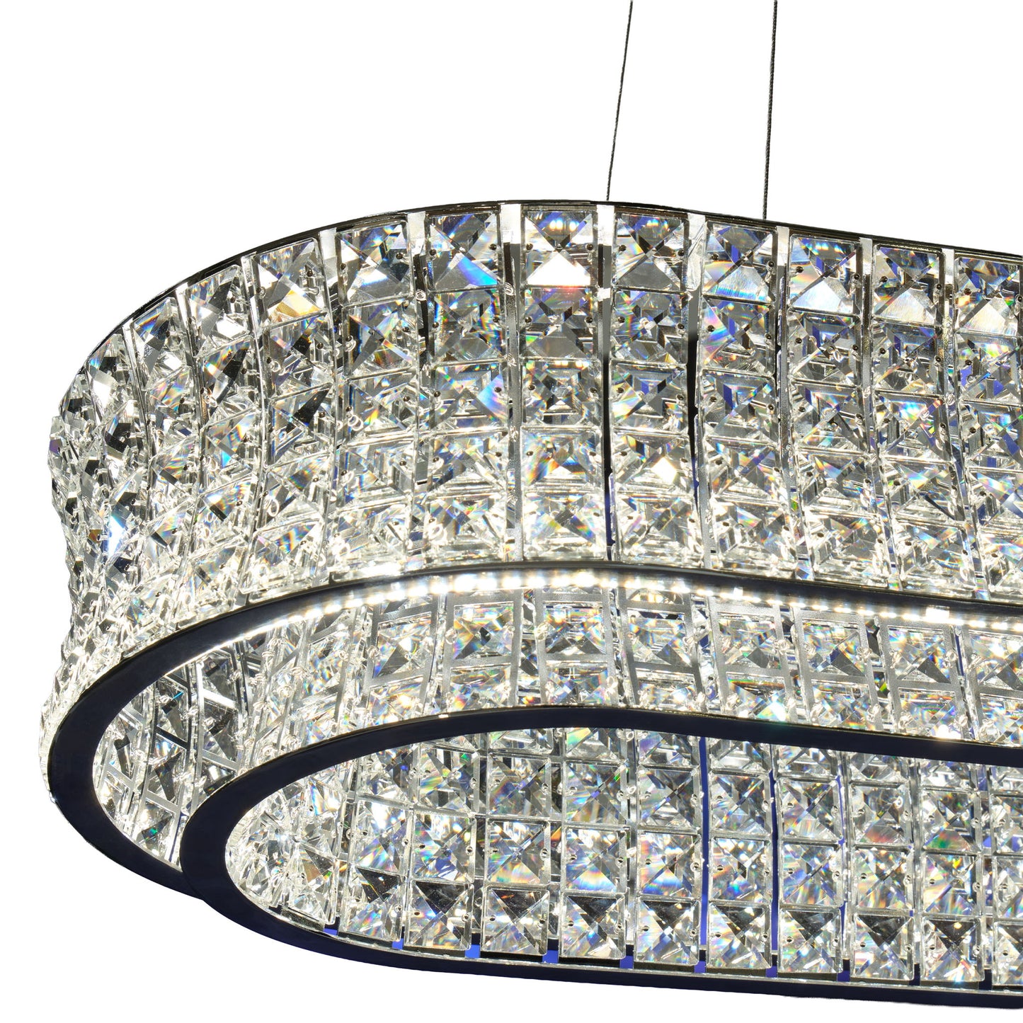 Michael Amini Lighting - Galaxy Oval LED Crystal Chandelier - Chrome