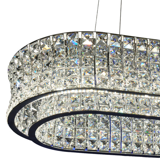Michael Amini Lighting - Galaxy Oval LED Crystal Chandelier - Chrome